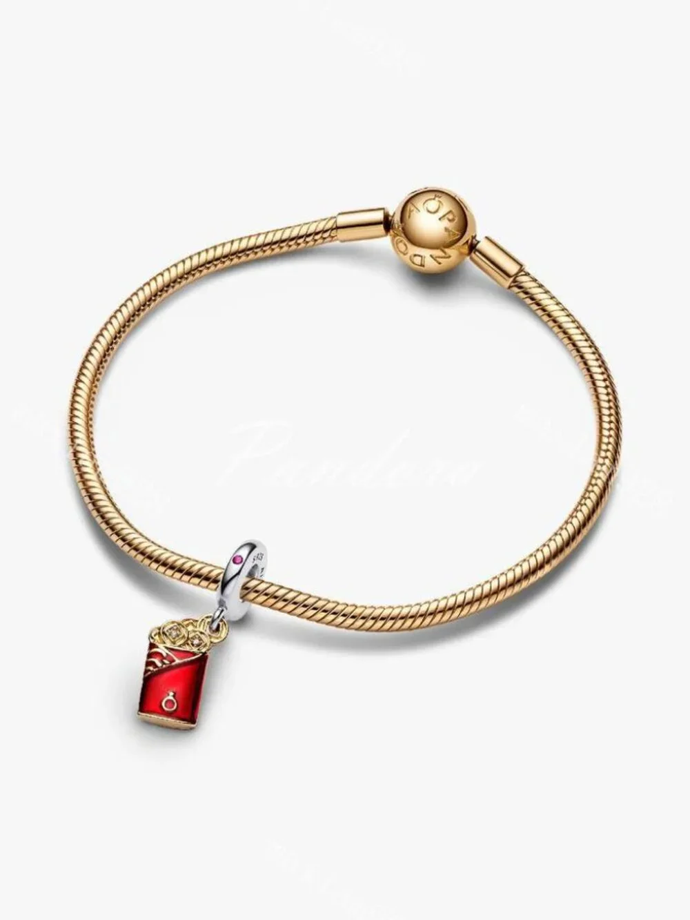 Pandora Two-tone Red Envelope Dangle Charm
